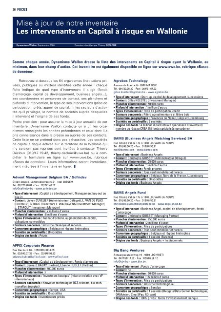 Dynamisme 197 xp pour pdf - Union Wallonne des Entreprises