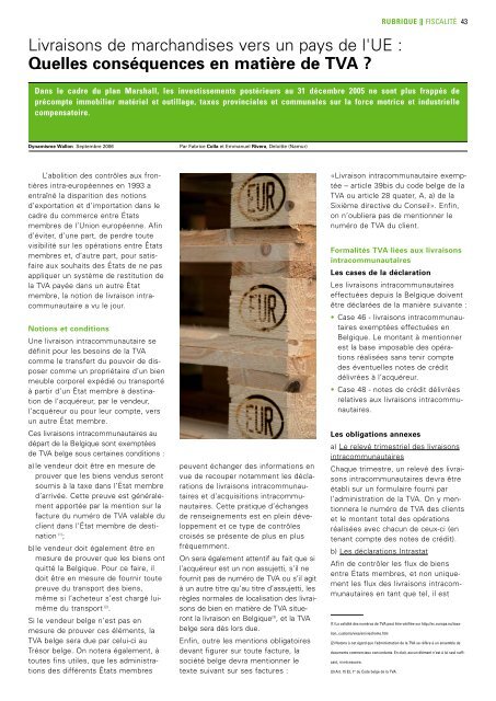 Dynamisme 197 xp pour pdf - Union Wallonne des Entreprises