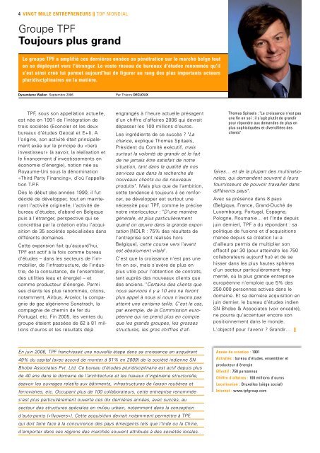 Dynamisme 197 xp pour pdf - Union Wallonne des Entreprises