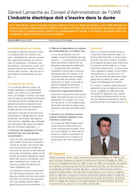 Dynamisme 197 xp pour pdf - Union Wallonne des Entreprises