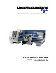 3536 Bench Lathe Users Guide - Little Machine Shop