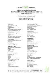 list of participants - Tartu Ülikooli Ettevõtluskeskus