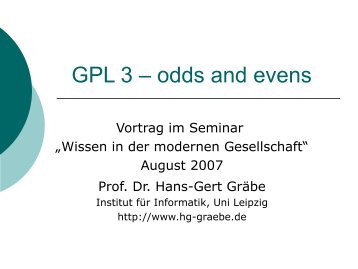 Folien - Prof. Dr. Hans-Gert GrÃ¤be