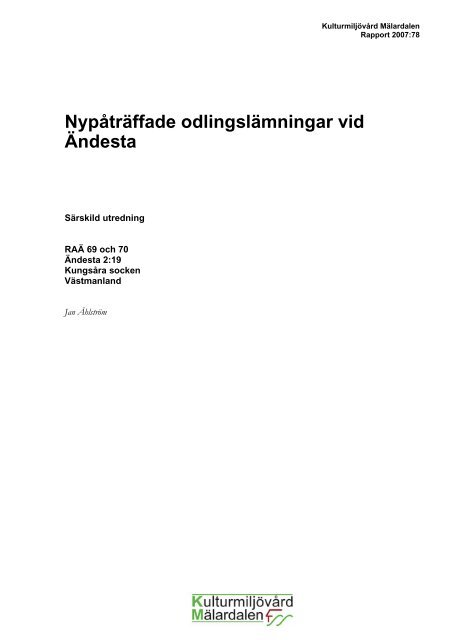 NypÃ¥trÃ¤ffade odlingslÃ¤mningar vid Ãndesta - KMMD