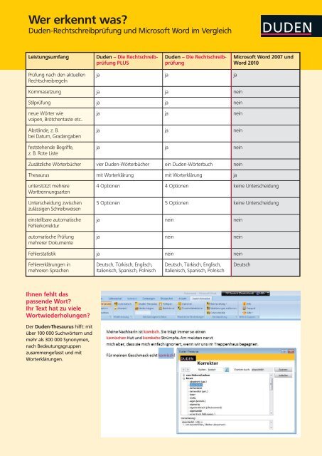 Vergleich Duden vs. Word [PDF] - Duden online