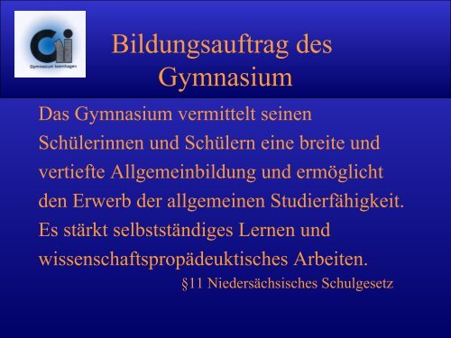 Profil des Gymnasiums - Gymnasium Isernhagen