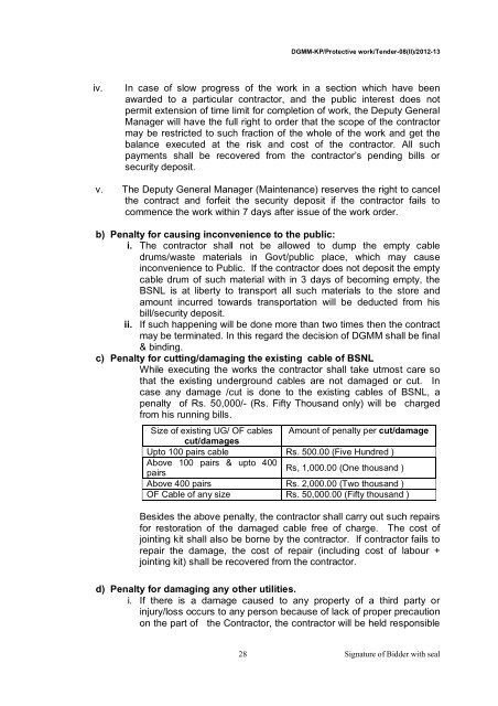 Tender for Optical Fibre Cable Protection works in - Northern ...