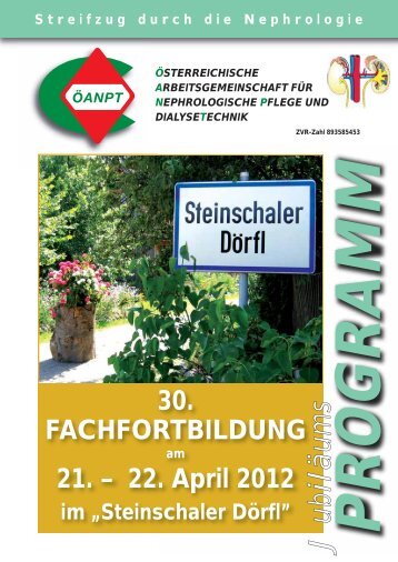 PROGRAMM 30. FACHFORTBILDUNG am 21. – 22. April ... - OEANPT