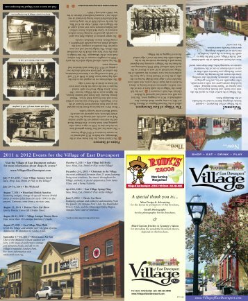 2012 Events For The Village Of East Davenport