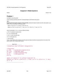 Assignment 5: Matlab Operations Problem 1