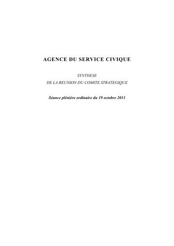 Compte rendu de la réunion du comité stratégique ... - Service Civique