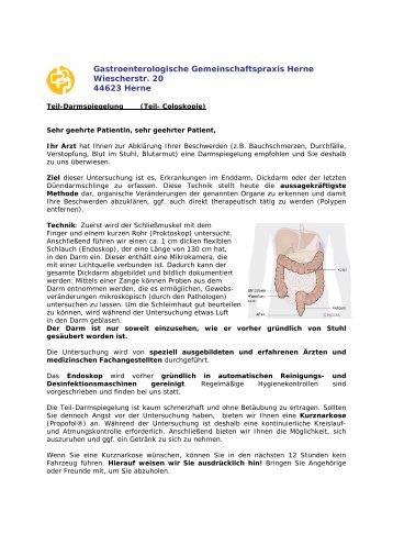 Teil-Coloskopie - Gastroenterologische Gemeinschaftspraxis Herne