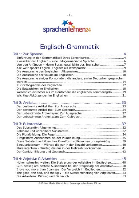 Englisch-Grammatik - Sprachenlernen24