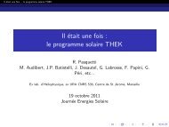 Il Ã©tait une fois : le programme solaire THEK - CNRS