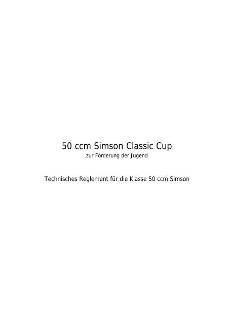 50 ccm Simson Classic Cup - Bernd´s Mopedladen