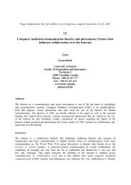 Computer mediated communication theories and ... - CiteSeerX