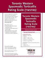 Toronto Western Spasmodic Torticollis Rating Scale (TWSTRS)1 ...