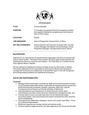 department manager job description