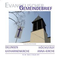 Dillingen - Evangelisch-Lutherische Kirchengemeinde