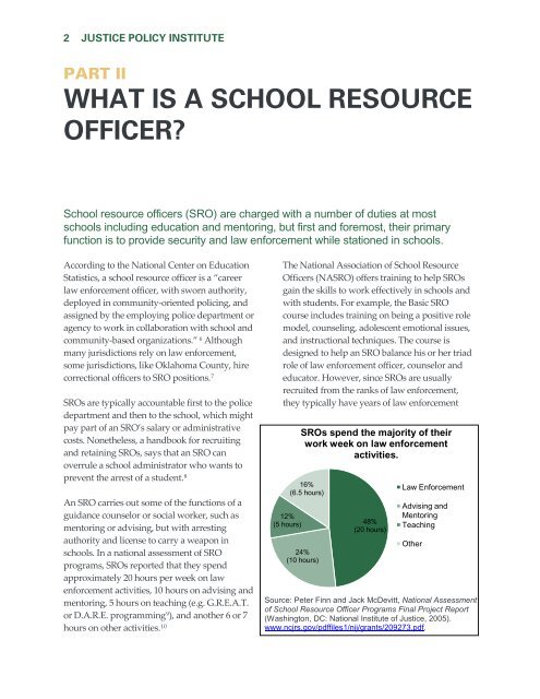 EDUCATION UNDER ARREST: - Justice Policy Institute