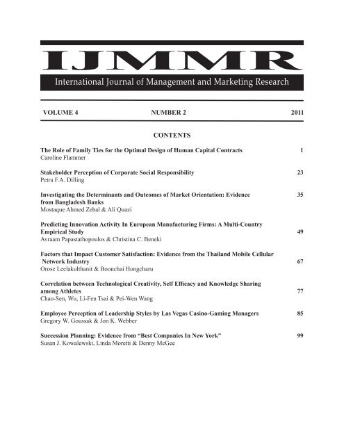 ijmmr - The Institute for Business and Finance Research (IBFR)