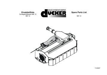 Ersatzteilliste Spare Parts List - Special Maskiner A/S