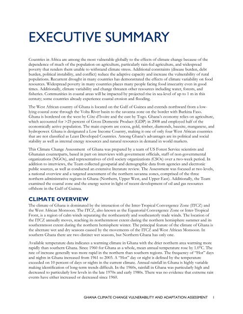 ghana climate change vulnerability and adaptation assessment