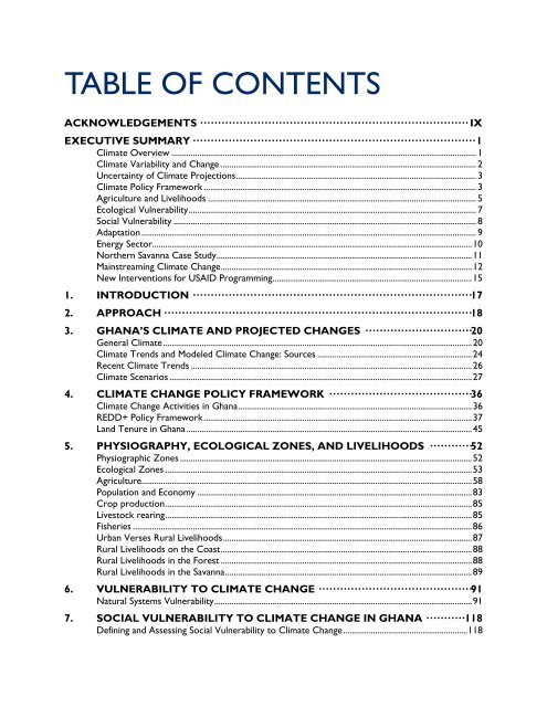 ghana climate change vulnerability and adaptation assessment