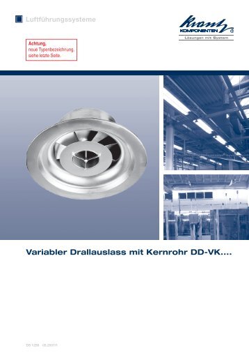 Variabler Drallauslass mit Kernrohr, Typ DD-VK - Krantz Komponenten