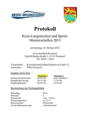 Protokoll Deckblatt Abschnitt 1 - SVL-Langenhagen
