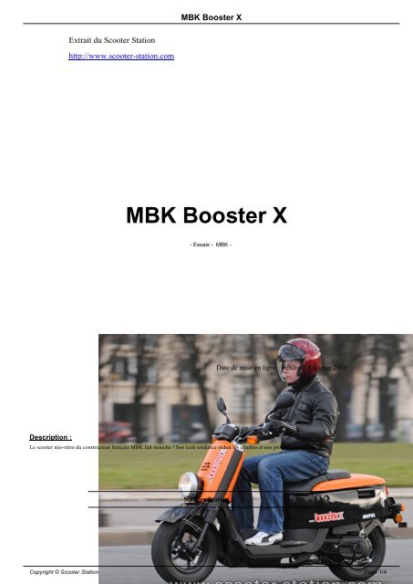 MBK Booster X - Scooter Station
