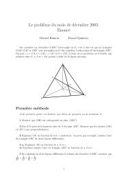 Le probl`eme du mois de dÃ©cembre 2003. EnoncÃ© - IREM de Rennes
