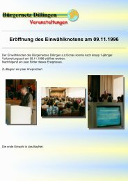 Eröffnungsveranstaltung am 09.11.1996 - Bürgernetz Dillingen e.V.