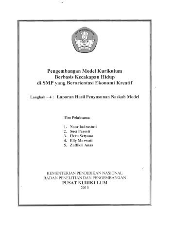 Pengembangan Model Kurikulum Berbasis Kecakapan ... - KM Ristek