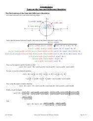 Trigonometry Notes on the Sum and Difference Identities. [ ] [ ] [ ] [ ]