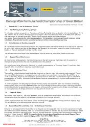 FCB11 pre-Snett FF Championship Information - British Formula Ford