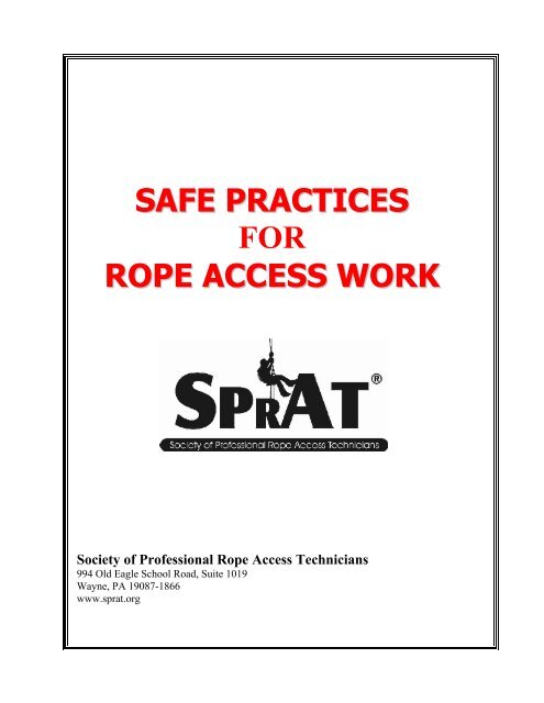 safe practices for rope access work - Rescue Response Gear