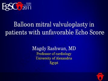 Balloon mitral valvuloplasty in patients with ... - cardioegypt2011