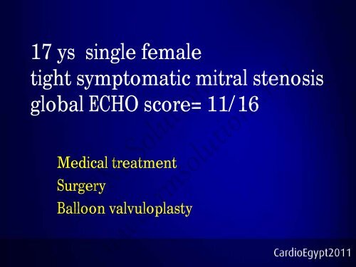Balloon mitral valvuloplasty in patients with ... - cardioegypt2011