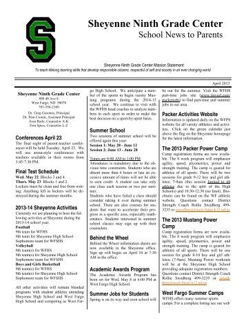 Sheyenne Ninth Grade Center - West Fargo Public Schools