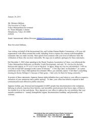 IGLHRC Letter to Governor of Tokyo - International Gay and Lesbian ...