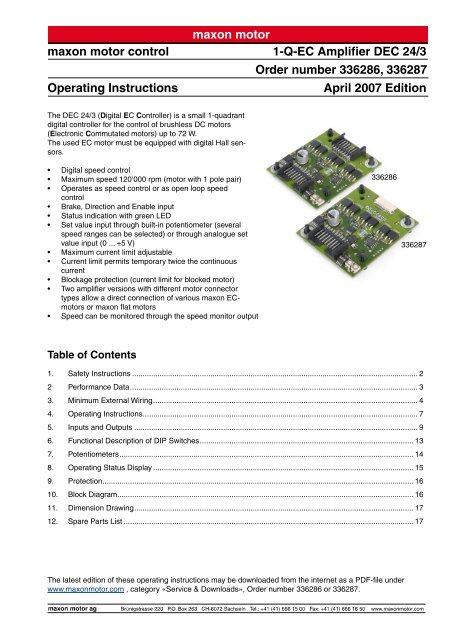 Assigned power rating of DC / EC (BLDC) motors – maxon Support