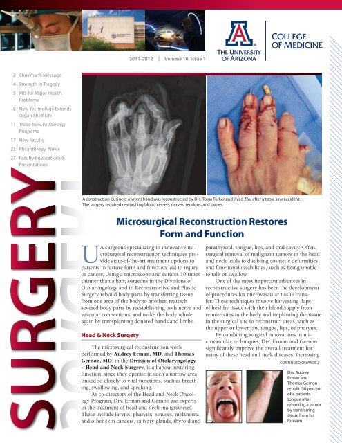 Volume 10, Issue 1, 2011-2012 - Department of Surgery - University ...