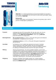 Adda B30 klasse C TEKNISK INFORMASJON - ADDA Byggkjemi AS