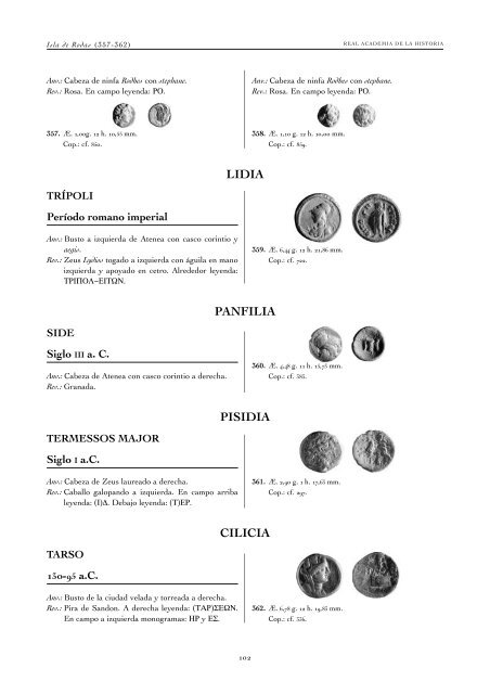 monedas griegas - Real Academia de la Historia