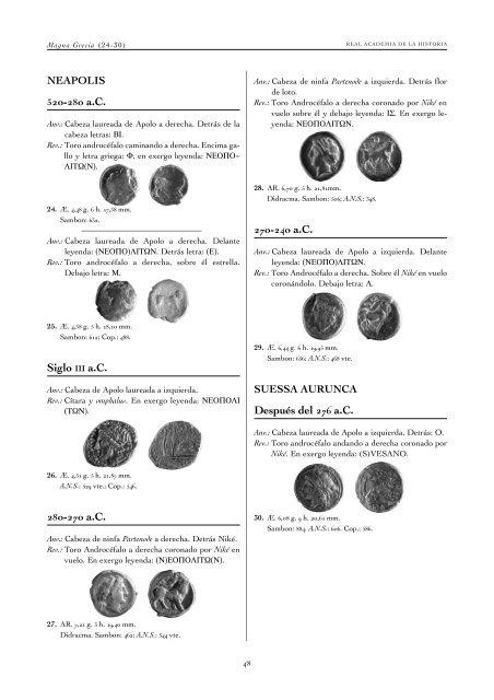 monedas griegas - Real Academia de la Historia