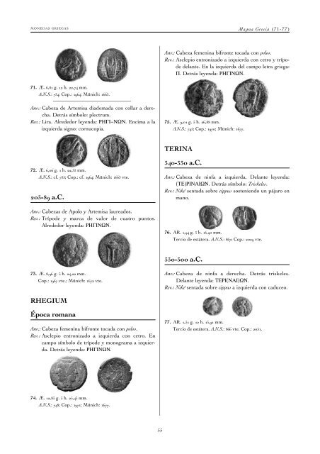 monedas griegas - Real Academia de la Historia