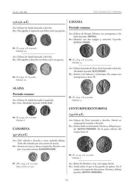monedas griegas - Real Academia de la Historia