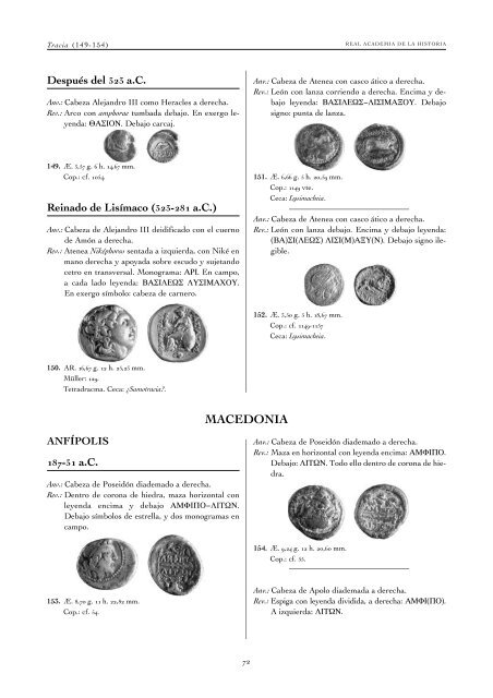 monedas griegas - Real Academia de la Historia