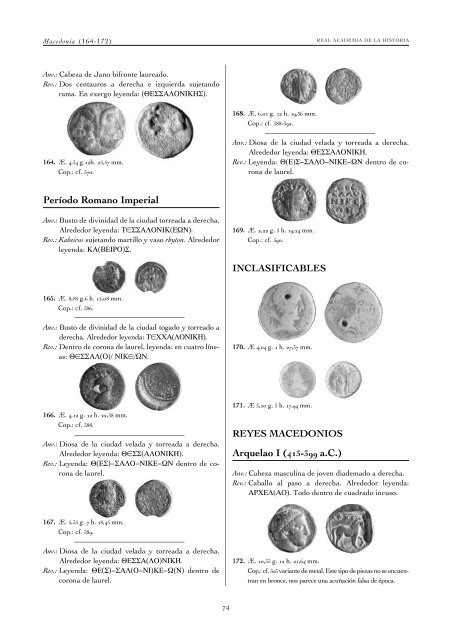 monedas griegas - Real Academia de la Historia